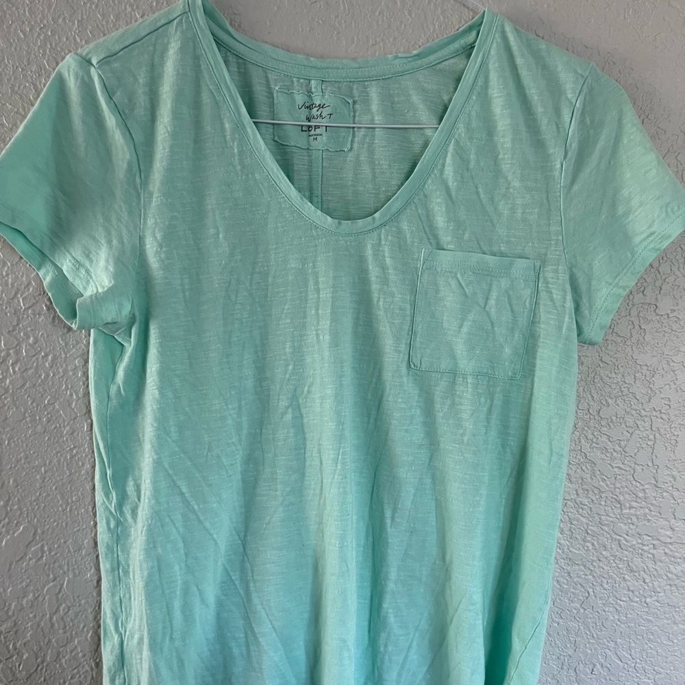 Loft top medium. This too has only been worn one time. Super soft fabric.